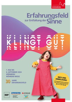 Flyer zum  Erfahrungsfeld zur Entfaltung der Sinne 2024 Thema "Klingt gut!"